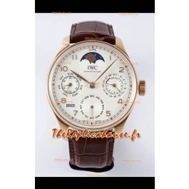 Réplique Suisse de la montre IWC Portugaise à Quantième Perpétuel en or rose REF. IW503302