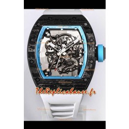 Richard Mille RM055 Réplique Miroir 1:1 Boîtier Carbone Noir - Bracelet Blanc