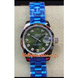 Rolex Datejust Ladies 28MM Mouvement Cal.3135 Réplique Suisse en acier 904L - Cadran Vert