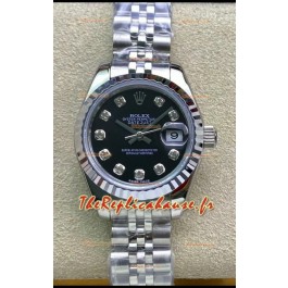 Rolex Datejust 279174 28MM Réplique Suisse en acier 904L avec cadran noir - Réplique miroir 1:1