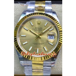 Rolex Datejust 126333 41MM Cal.3135 Réplique Suisse 1:1 Miroir Montre en 904L Cadran Or 