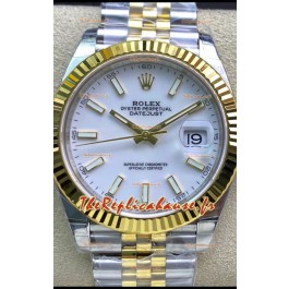 Réplique de Montre Rolex Datejust 126333 41MM Cal.3135 Suisse 1:1 Miroir en 904L Cadran Blanc 