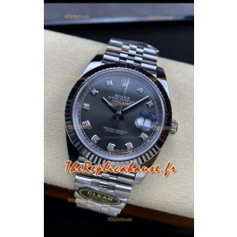 Rolex Datejust 126334 41MM ETA 3235 Réplique Suisse 1:1 Miroir Montre en 904L acier cadran gris foncé 