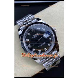 Rolex Datejust 126334 41MM ETA 3235 Réplique Suisse 1:1 Miroir Montre en 904L Acier - Cadran Noir 