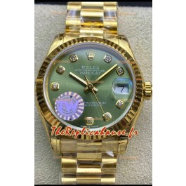Rolex Datejust 278278 31MM Réplique Suisse en acier 904L or jaune avec cadran vert - Réplique miroir 1:1