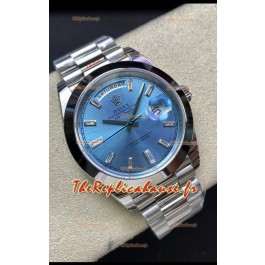 Rolex Day Date Présidentielle 228206 904L Acier 40MM - Cadran BLEU GLACE Montre Qualité Miroir 1:1