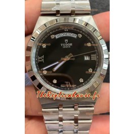 Montre Tudor Royal Edition - Réplique 1:1 en boîtier acier - Cadran noir diamants