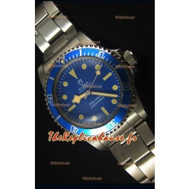 Montre Replica Miroir Suisse 1:1 Tudor Oyster Prince Vintage 200M avec Cadran Bleu et des Marqueurs sous forme de Points 