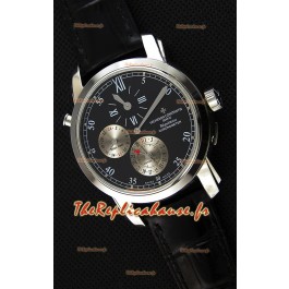 Vacheron Constantin Malte Dual Time Regulator cadran noir Montre Réplique 