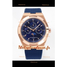 Vacheron Constantin Overseas Calendrier Perpétuel Réplique Cadran Bleu Boîtier Or Rose