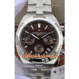 Vacheron Constantin Overseas Chronographe Cadran Brun Réplique Montres Suisse - Bracelet Acier
