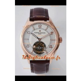 Vacheron Constantin Fiftysix Tourbillon Or Rose Acier Réplique Montre 1:1 Cadran Blanc