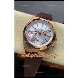 Vacheron Constantin Overseas Dual Time Réplique Montres Or Rose Réplique suisse 1:1 cadran acier