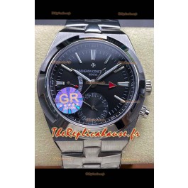 Vacheron Constantin Overseas Dual Time Acier inoxydable Réplique de Montre Suisse 1:1 Cadran noir
