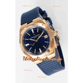 Vacheron Constantin Super Clone Overseas Edition Boîtier Or Rose Bracelet Caoutchouc
