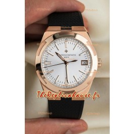 Vacheron Constantin Super Clone Overseas Edition Boîtier Or Rose Bracelet Caoutchouc