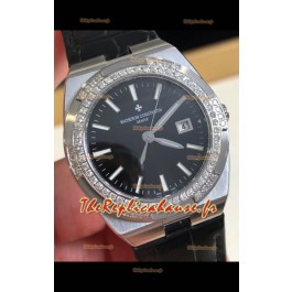 Vacheron Constantin Overseas Acier inoxydable 33MM Réplique Montre Suisse à Quartz Cadran noir 
