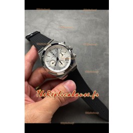 Vacheron Constantin Super Clone Overseas Chronograph Montre suisse à cadran acier - bracelet caoutchouc