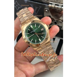 Vacheron Constantin Super Clone Overseas Réplique Montre Suisse 1:1 avec Cadran Acier Rose Vert