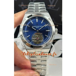 Vacheron Constantin Overseas Tourbillon Acier inoxydable avec cadran bleu Bracelet or Réplique 1:1 