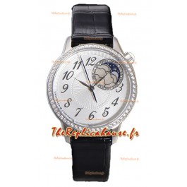 Vacheron Constantin Egerie Muse Moonphase Boîtier Acier 904L et Cadran Blanc Réplique Montre Suisse 