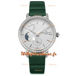 Vacheron Constantin Traditionelle Phase de Lune Cadran Blanc Boîtier Acier Réplique Suisse
