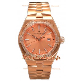Vacheron Constantin Overseas Boîtier et cadran en or rose 35MM Montre Suisse Réplique 