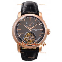 Vacheron Constantin Traditionelle 14-jours Tourbillon Cadran Gris Or Rose Montre Réplique 1:1 