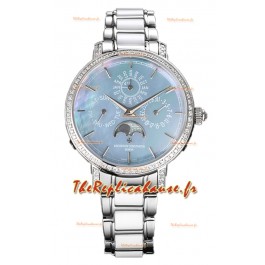 Vacheron Constantin Traditionelle Quantième Perpétuel Ultra Fin Acier Bleu Perle Réplique Suisse