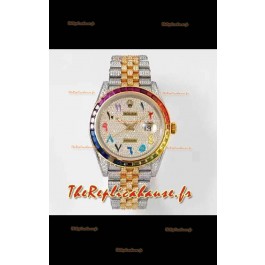 Montre Rolex Datejust Full ICED Out Arabic Numerals Montre en boîtier 41MM - Mouvement 3135 Or Jaune
