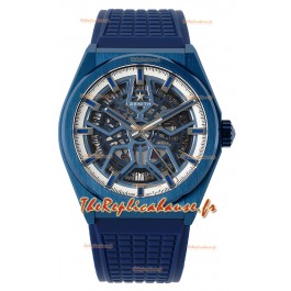 Zenith Defy Classic Skeleton 41MM Céramique Bleue Réplique Montre Suisse pour Homme