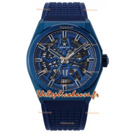 Zenith Defy Classic Skeleton 41MM Céramique Bleue Réplique Montre Suisse Homme