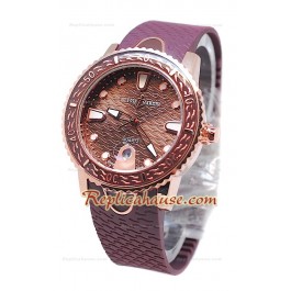 Ulysse Narden Lady Diver Montre De Replique en Or 