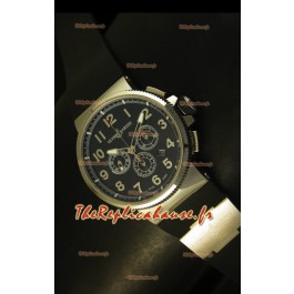 Chronographe Ulysse Nardin Marine avec cadran noir à chiffres arabes en acier inoyxdable - Réplique miroir 1:1