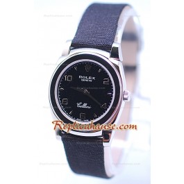 Rolex Cellini Cestello Femmes Swiss Montre Toute en Nylon Noire