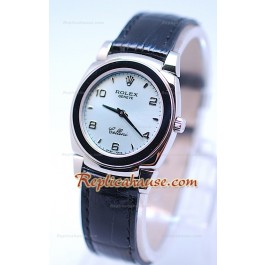 Rolex Cellini Cestello Femmes Swiss Montre Bracelet Bleu Face Argentée