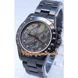 Rolex Daytona Cosmograph Project X Design Black Out Edition Séries II - Cadran Nacré Noir et Chiffres en Diamant