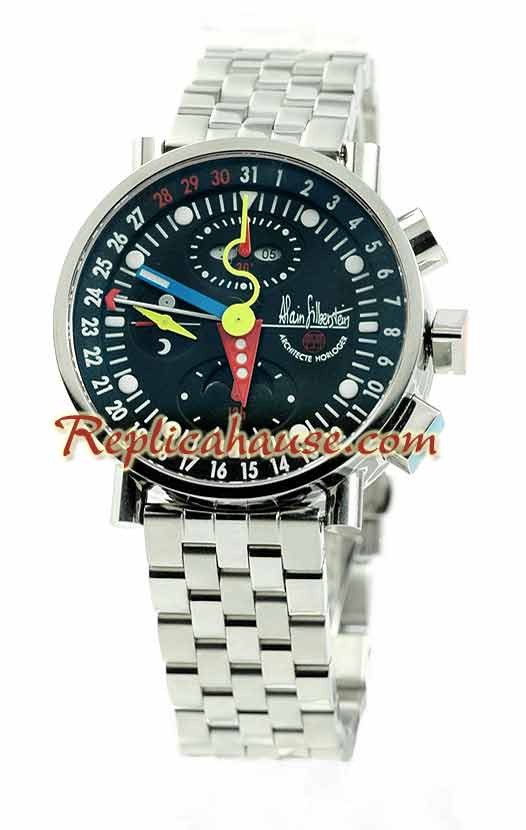 Alain Silberstein Klassik Krono Bauhaus 2 Steel Strap Montre
