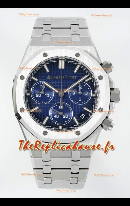 Montre Royal Oak Chrono 26240 à cadran bleu et boîtier en acier, réplique parfaite