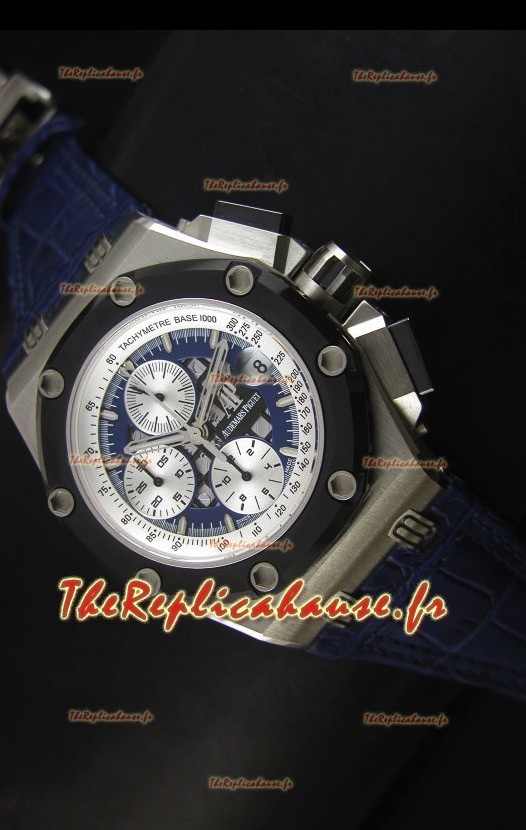 Réplique de montre Royal Oak Offshore Rubens Barrichello Audemars Piguet bleue - Réplique de montre miroir 1:1