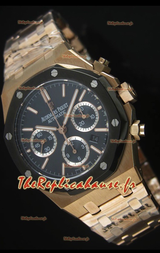 Royal Oak Audemars Piguet Or rose avec cadran bleu en céramique - Réplique de montre miroir 1:1