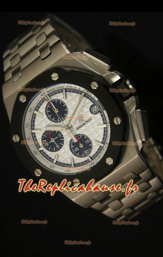 Montres Royal Oak Offshore Audemars Piguet avec cadran blanc - Boîtier en acier