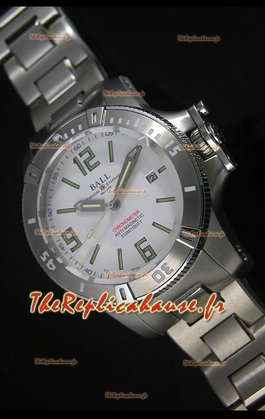 Réplique de montre automatique Ball Hydrocarbone Spacemaster sur cadran blanc - mouvement Citizen original 