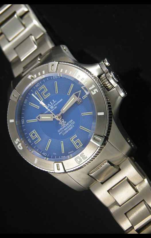Réplique de montre automatique Ball Hydrocarbone Spacemaster sur cadran bleu - mouvement Citizen original 