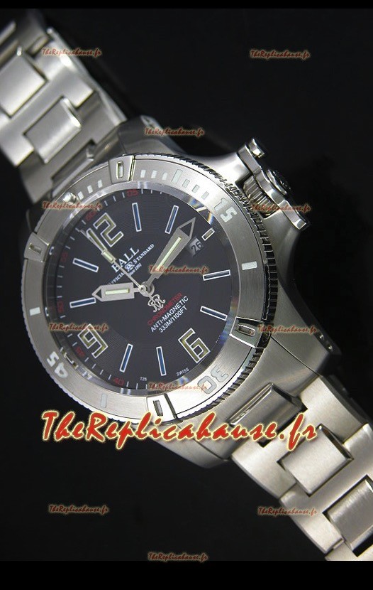 Réplique de montre automatique Ball Hydrocarbone Spacemaster sur cadran noir - mouvement Citizen original 