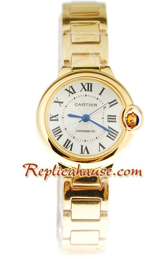 Ballon Blue De Cartier Yellow d' or Femmes Montre Replique