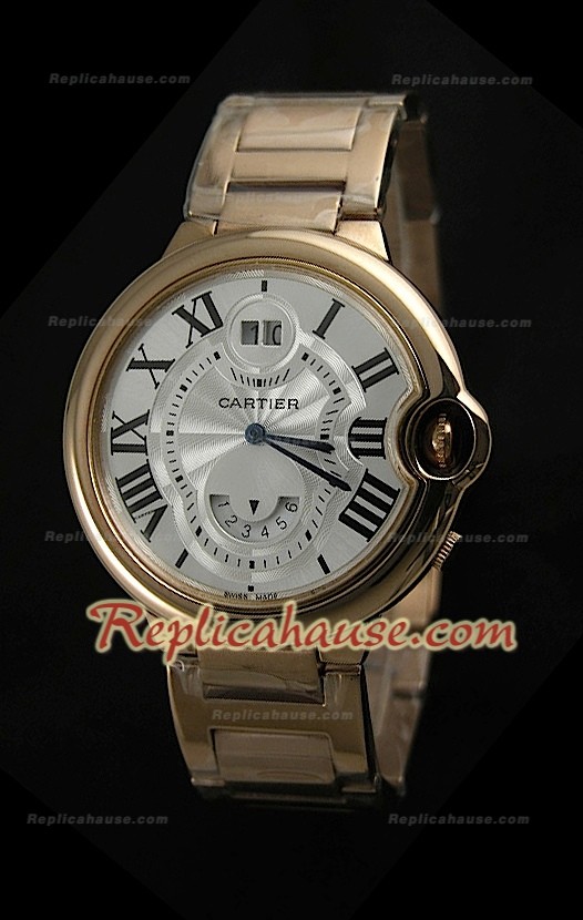 Mens Ballon De Bleu Cartier Montre Réplique en Or - 43 mm
