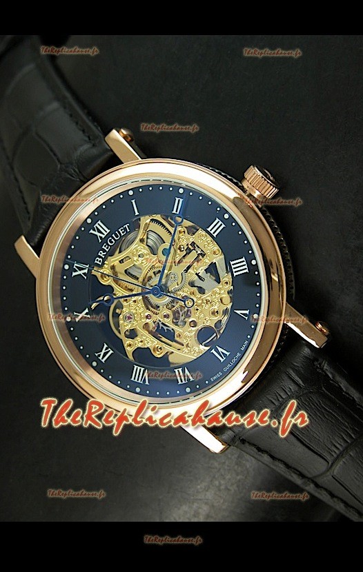 Montre Automatique Japonaise Breguet Classique avec Cadran Ajouré Doré - Chiffres des Heures Arabes