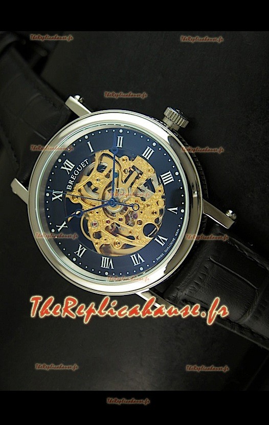 Montre Automatique Japonaise Breguet Classique avec Cadran Ajouré Doré - Chiffres des Heures Arabes