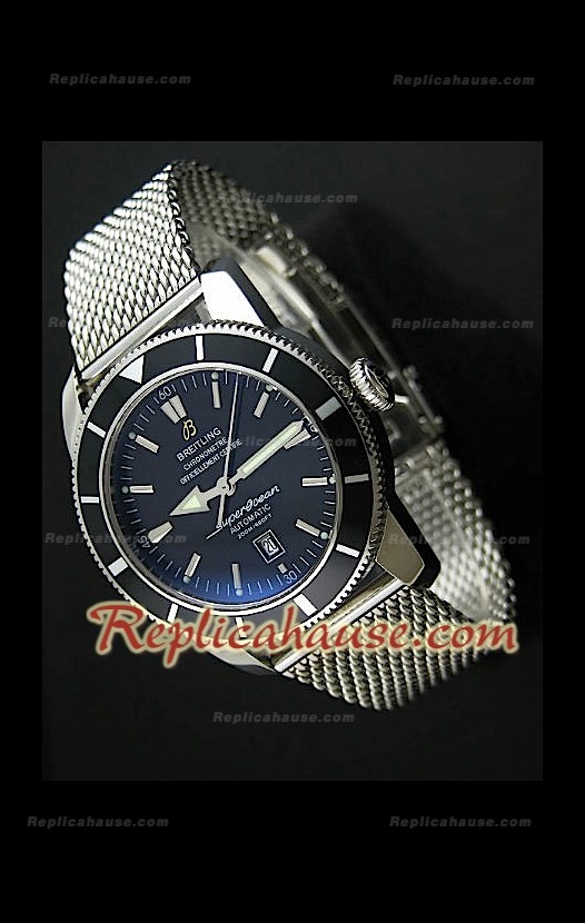 Breitling SuprOCean Montre Réplique Suisse à Bracelet en Filet d'Acier